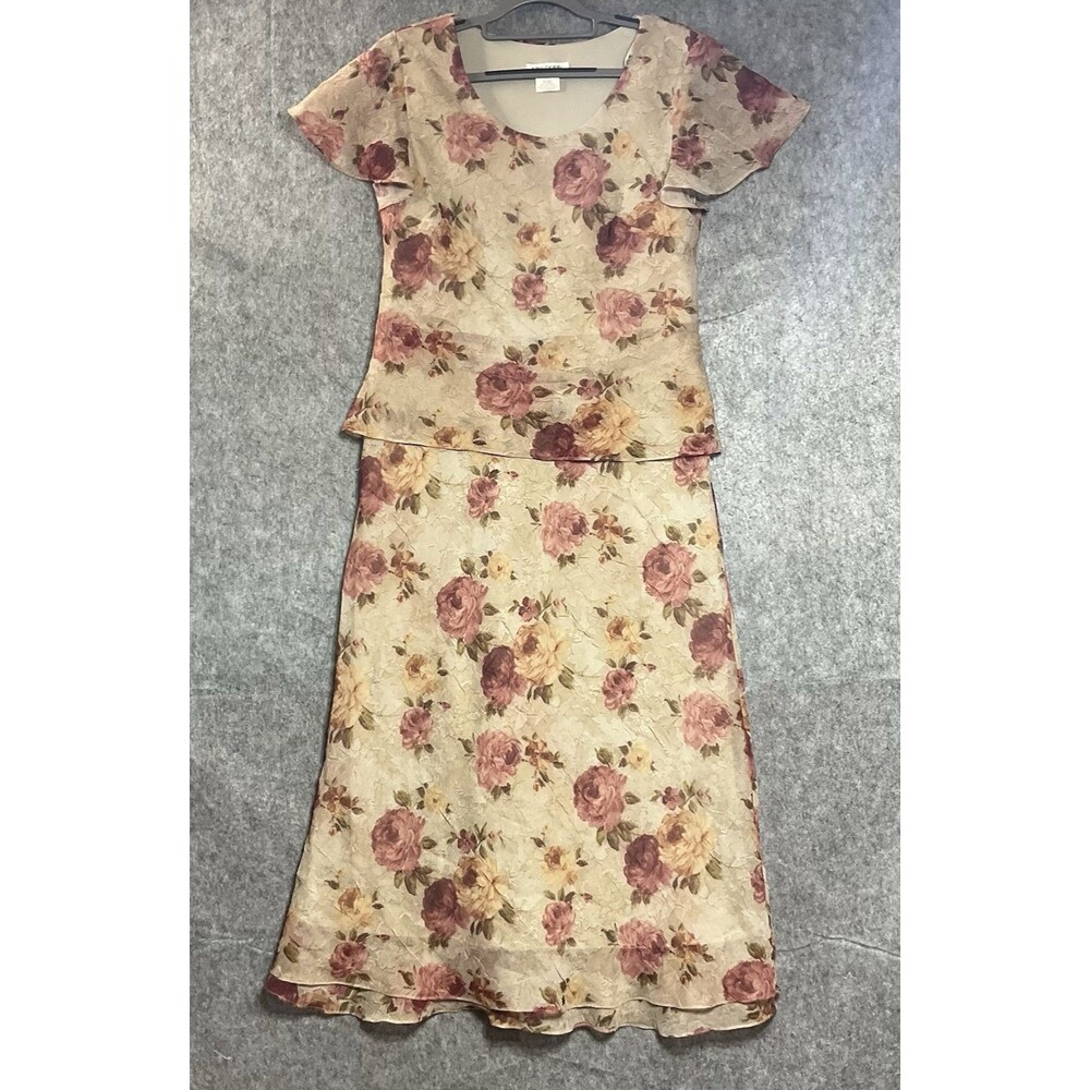 Vintage Miss Dorby Dress Womens 10 Floral Lagenlook Maxi Cottage Romantic Party
